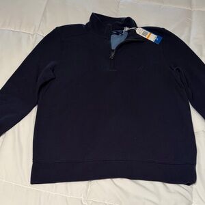New Nautica Textured Fleece Navy Blue 1/4 Zip Pullover  Mens Small NWT